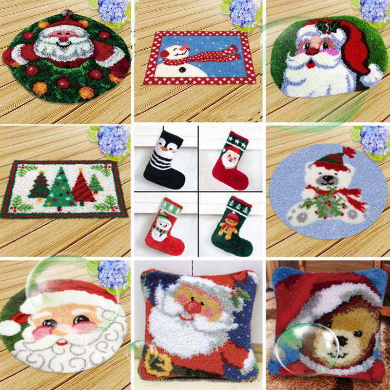 Latch Hook Kits Rug Pillow Cushion Carpet Embroidery Mat Fomiaran For Needlework Crochet Cross Stitch Christmas Gift | Дом и сад