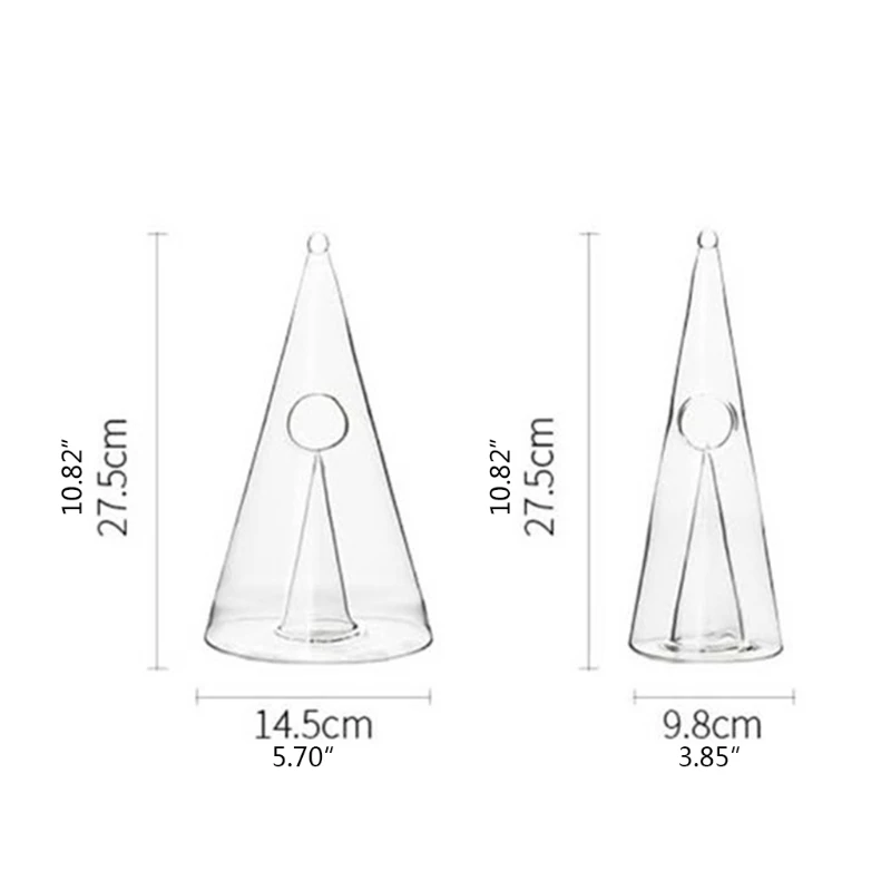 

X7AB Glass Wine Decanter Pyramid Waterfall Whiskey Seperator Wine Pourer Bar Tools