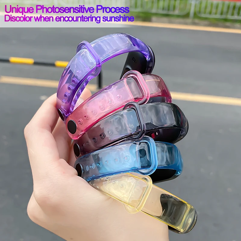 Ремешок силиконовый прозрачный для Xiaomi Mi Band 3 4 5 6