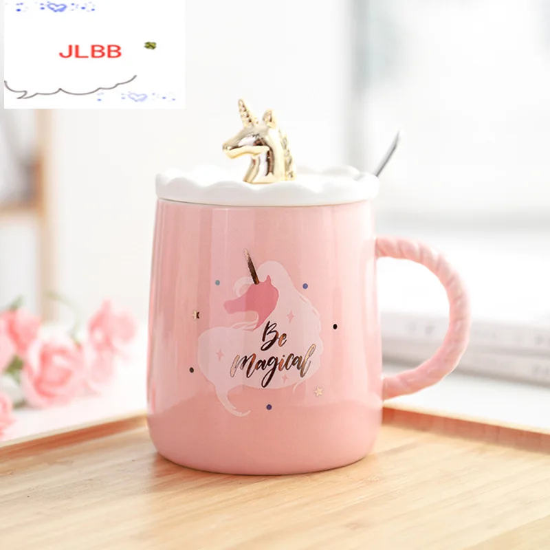 Волшебная кофейная кружка в виде единорога с 3D воздушной крышкой и ложкой