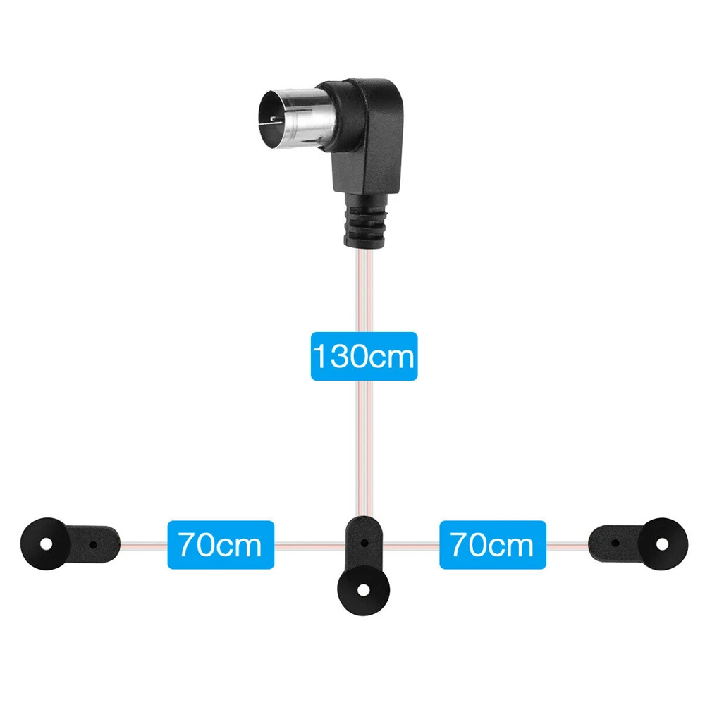 FM Dipole Antenna 75 Ohm F Type Male Plug for Home Radio Stereo Signal Receiver Aerial 520-1710MHZ 1PC