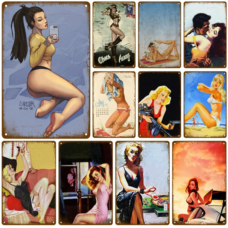 Винтажный Декор для девочек в стиле ретро декор паба жестяная вывеска потертый
