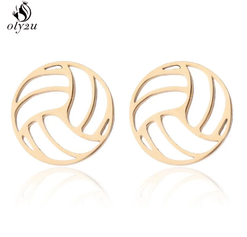 Oly2u волейбольное ожерелье из нержавеющей стали набор для женщин Collier Femme Volley Ball спортивные ожерелья в форме веера Подвески очаровательные ювелирные изделия