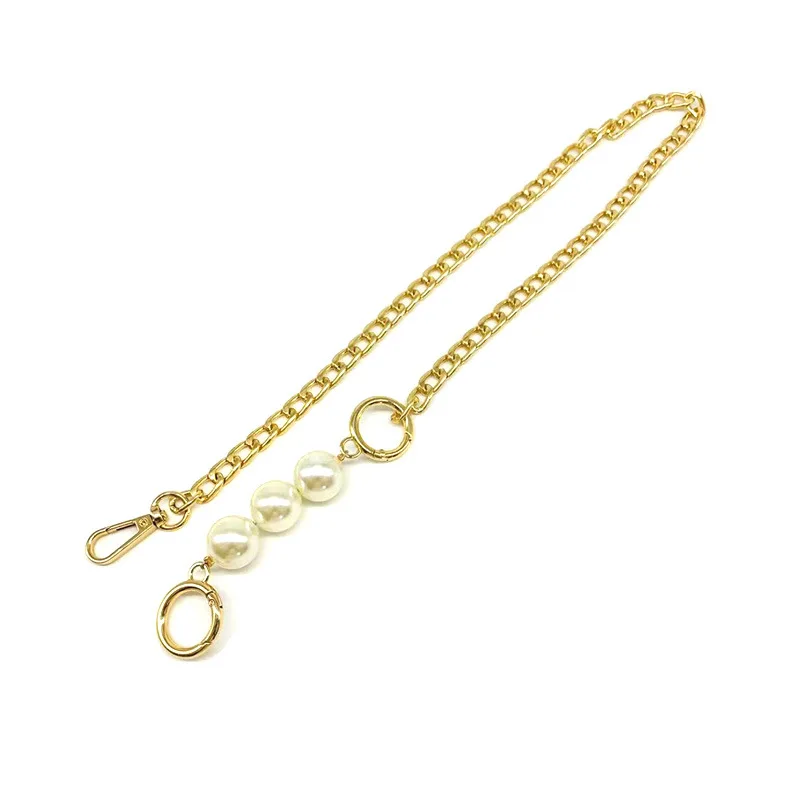 New Brand Pearl Strap For Bags Handbag Accessories Purse Belt Handles Cute Bead Chain Tote Women Parts Gold Clasp Beautiful