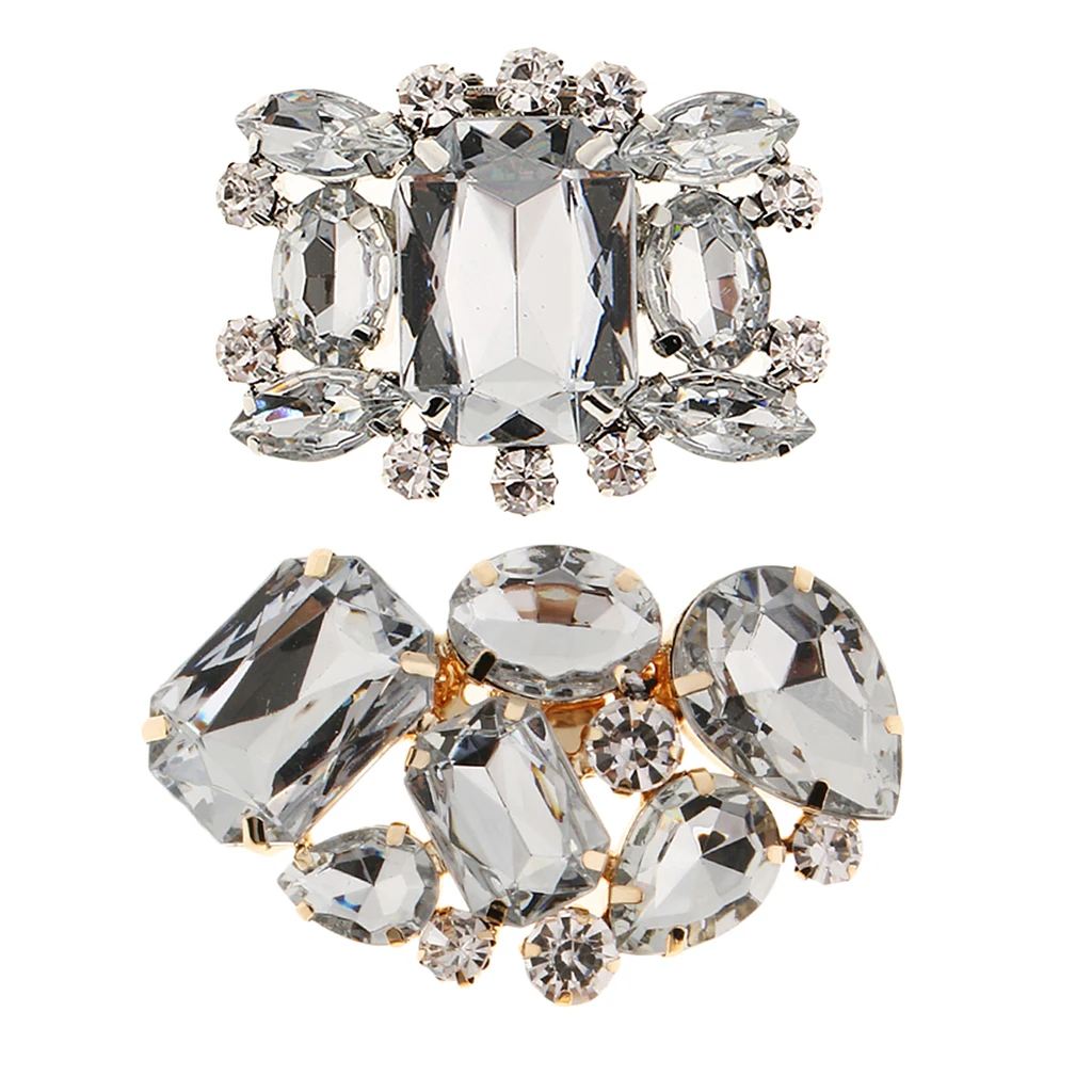 

2 Pieces Bridal Wedding Rhinestone Crystal Shoe Clip Accessory Jewelry