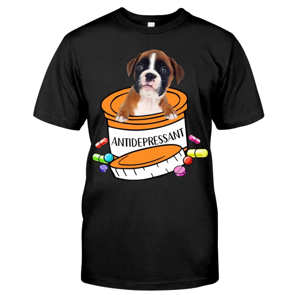 

Pet Dog Boxer Cotton T-Shirt Fashion Summer Cool Cotton Shirts Printed Harajuku Casual Round Neck Tops Funny Cotton Hip hop Tee