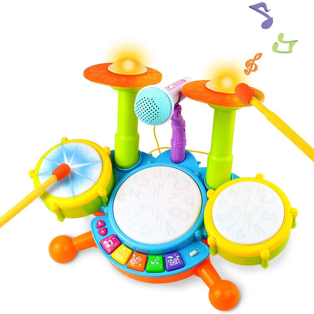 Kinder Spielzeug Trommel Set Musik Instrumente Frühen Bildung Musical Drum für Kleinkinder Elektronische Trommel Kit Geschenk für Jungen Mädchen