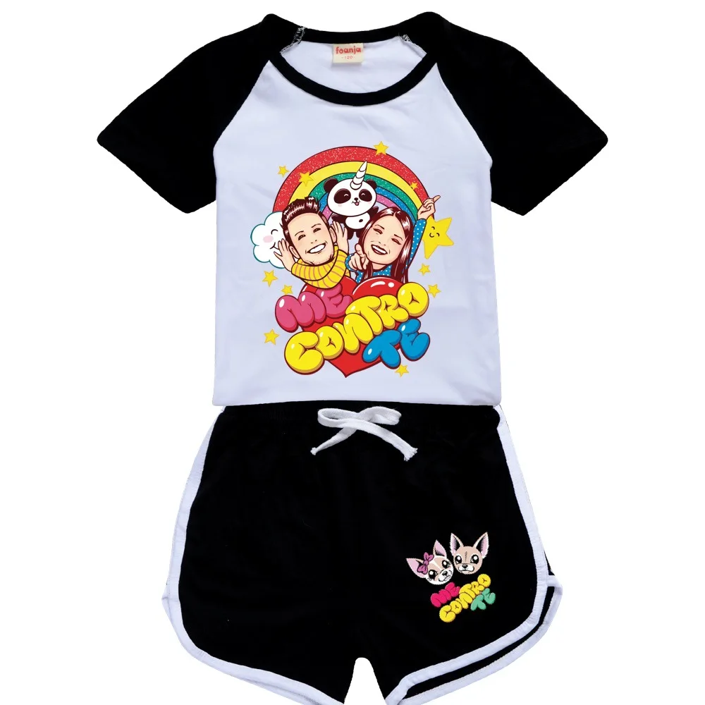 100 -170 Fashion Me Contro Te T-shirt Shorts Cartoon Casual Sports Suit Clothes for Toddler Girls Costumes for Kids Pajamas Suit