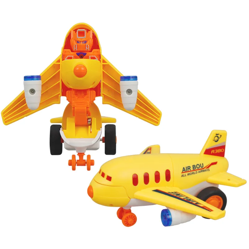 

Airplane Model Toy Induction Deformation Aircraft Toy Simulation Plane Deformation Toy Passenger Plane Kids Airliner Toy