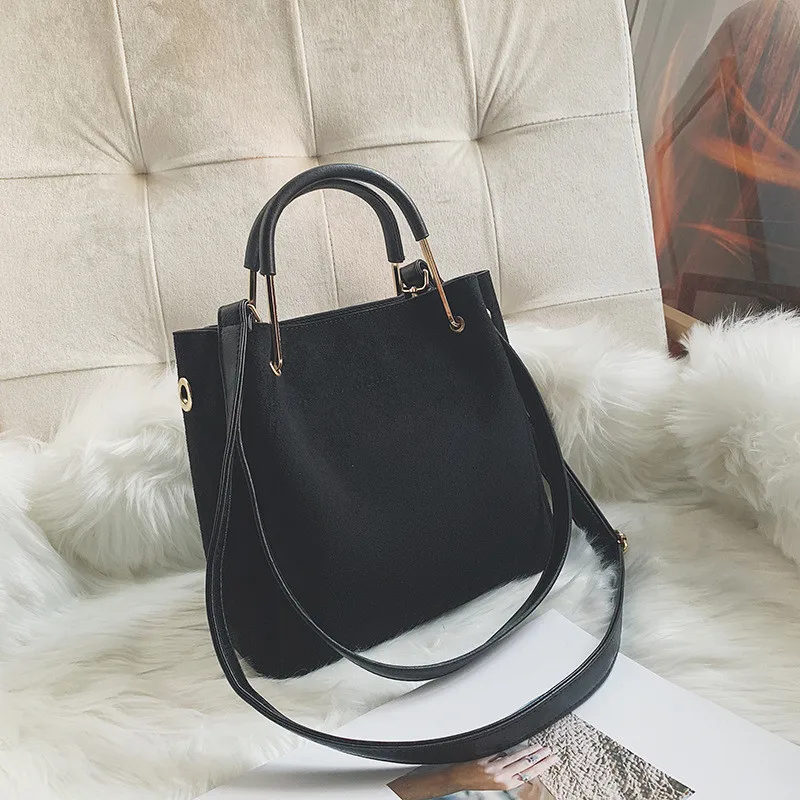 

Winter Matte leather women handbag vintage female shoulder bag Casual big Tote Bag lady Crossbody messenger bag black