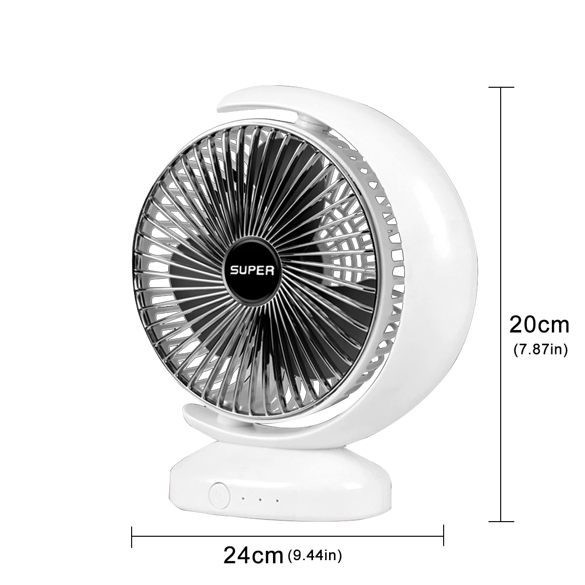 

Mini Fan Electric Cooling Rechargeable Office Desk Radiator Fan Low Noise 3 Gear Adjustment Circulates Indoor air Golden Silver