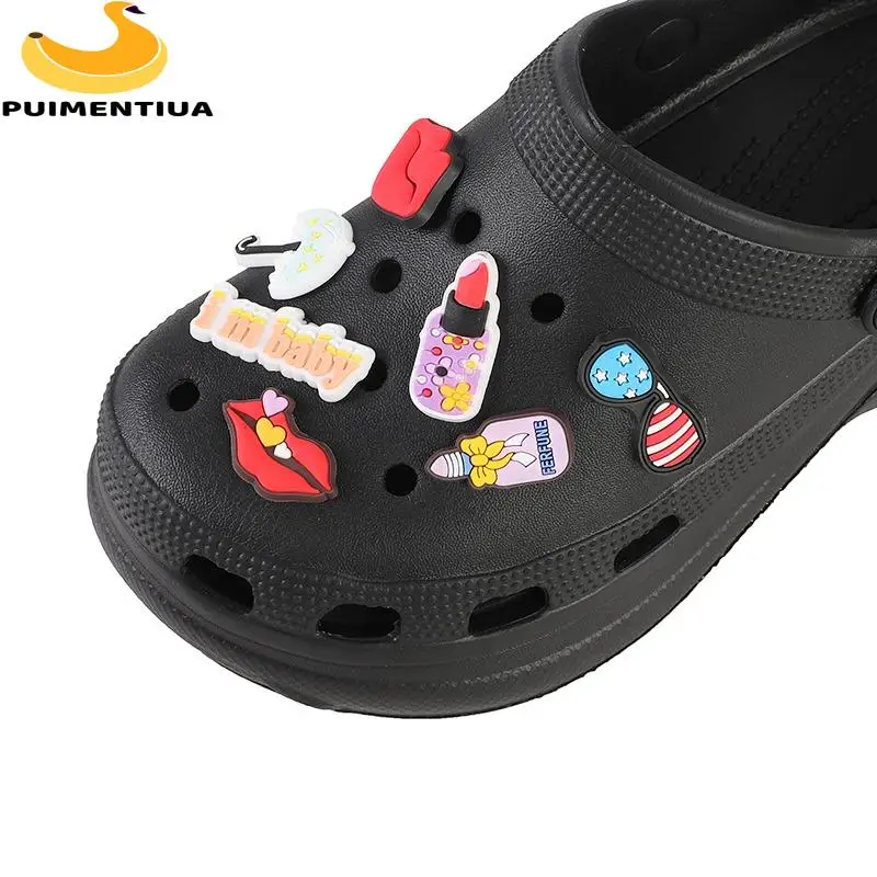 

Lipstick Glasses Heart Sexy for Crocs Charms Jeans Designer Women Sandals Slippers Decorations Accessories for Crocs Jibz