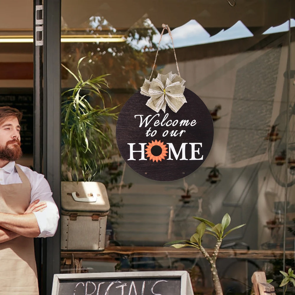 

Christmas Wooden Hanging Sign Diy Home Decoration House High-Quality Plaque Brown Card Bow Pendant Auflistung Der Holzbogenkarte