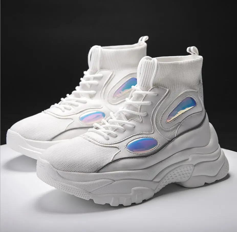 Осенняя женская обувь женские Сникеры на платформе плоской подошве модные белые