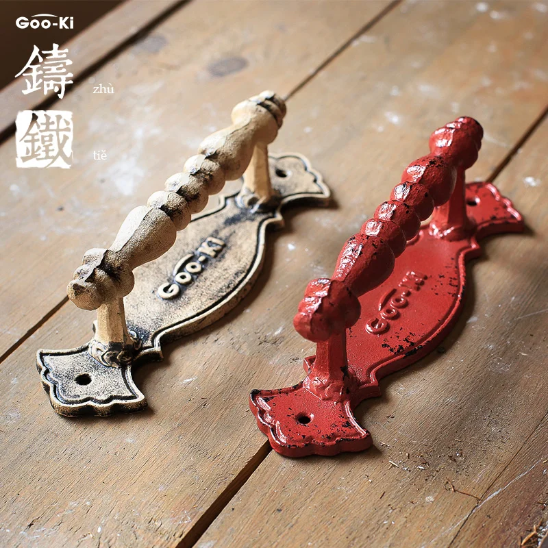 TONA чугунная Антикоррозийная ручка для двери сарая винтажная Красная белая