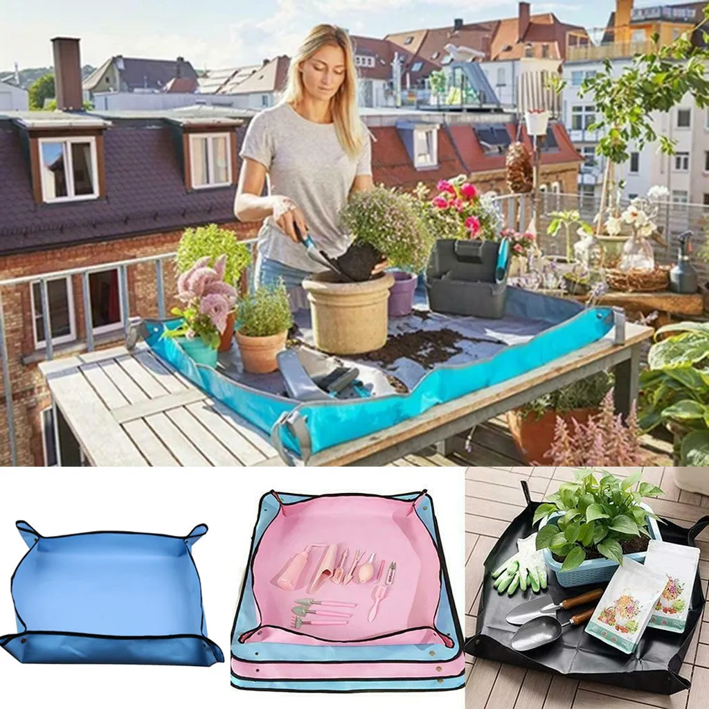 

Home Gardening Operation Pad Green Plant Balcony PE Gardening Mat Flower Pot Tray Garden Pots Planters Balkon Balcony Decoration