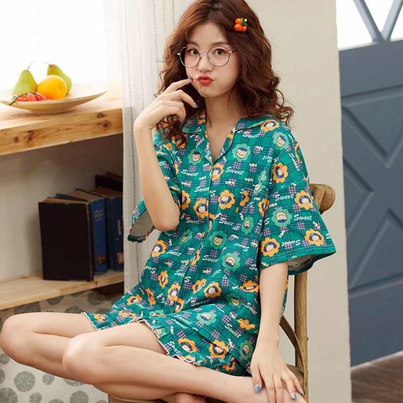 Пижамный комплект Женская одежда для сна топы Шорты PJ летняя Пижама женская
