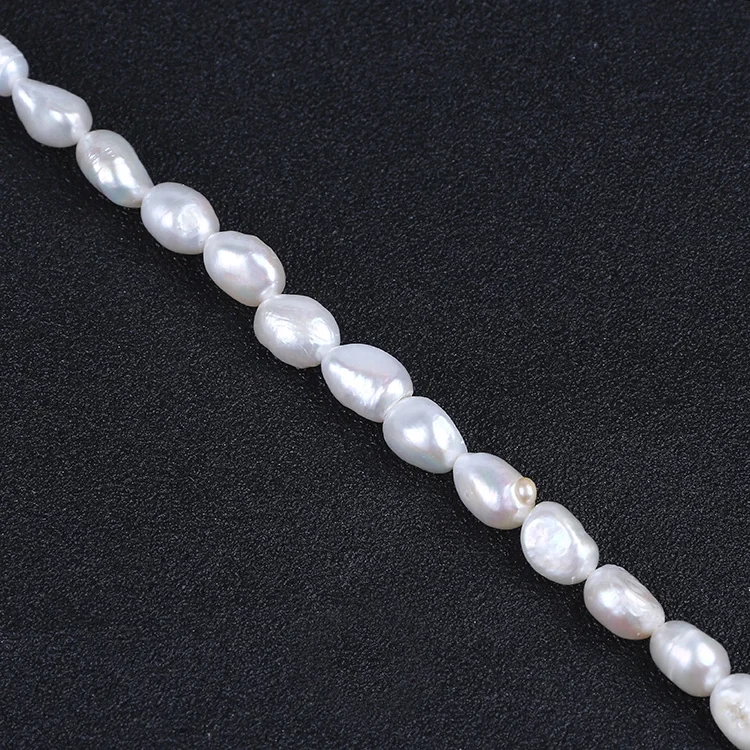 

APDGG Wholesale 10Strands Natural baroque pearl 8-9mm natural white pearl string women lady jewelry DIY