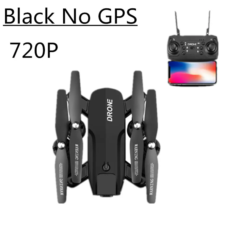 Blak-720P-NoGPS Дрон FN R2 двойная камера HD/gps Дрон 4k WiFi fpv Квадрокоптер оптический поток hover Дрон с камерой Радиоуправляемый вертолет Дрон 4k - Цвет: Blak-720P-NoGPS