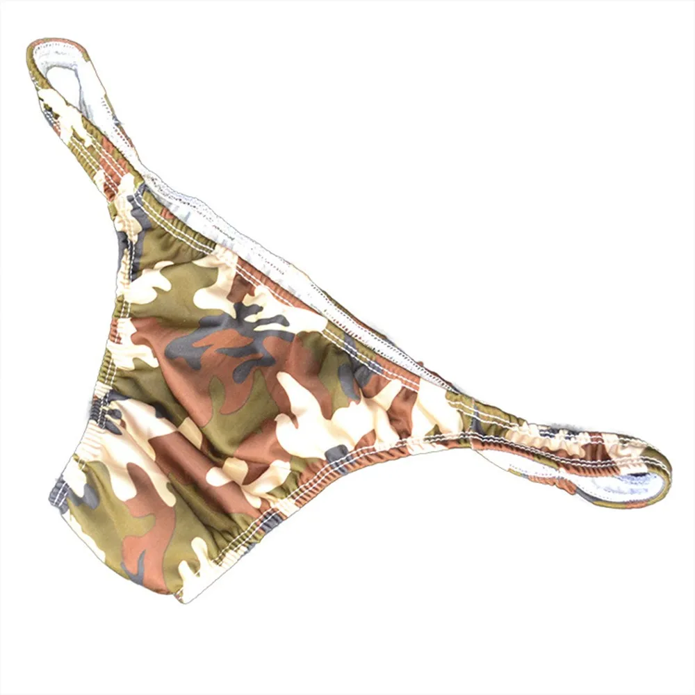 

Men Bagless Briefs Bikini Sexy Thong Low Waist Small Triangle Camouflage Shorts Men's Bagless Briefs Bikini Thong Small Triangl