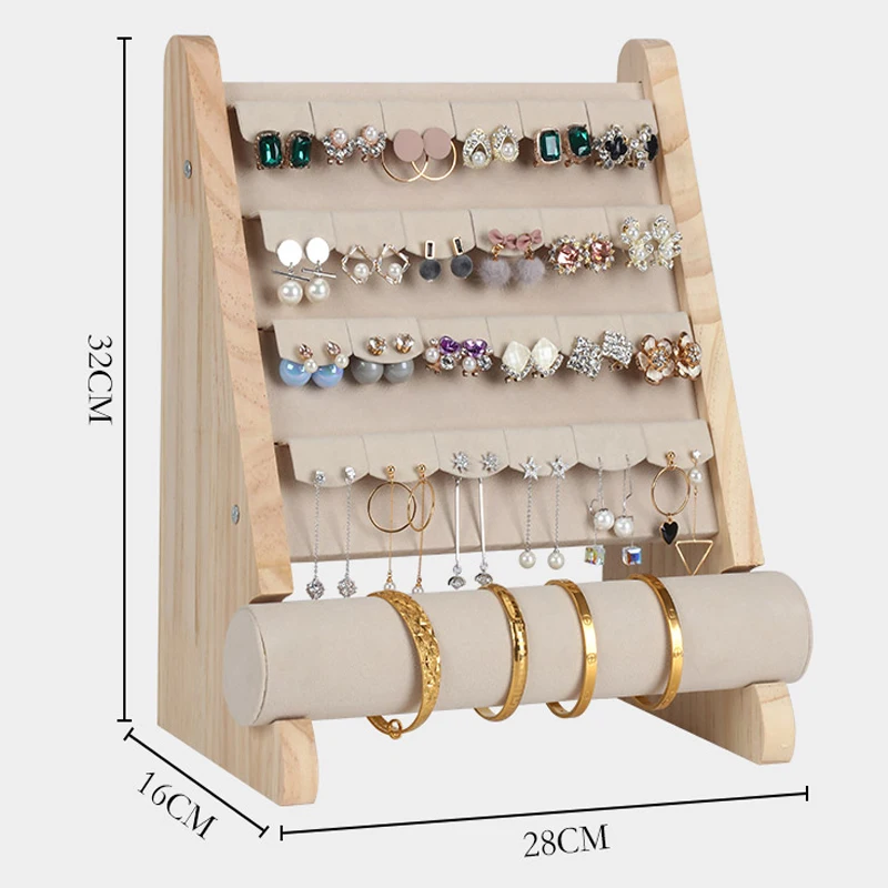 High-grade Solid Wood Earrings Bracelet Necklace Display Stand | Всё для изготовления украшений