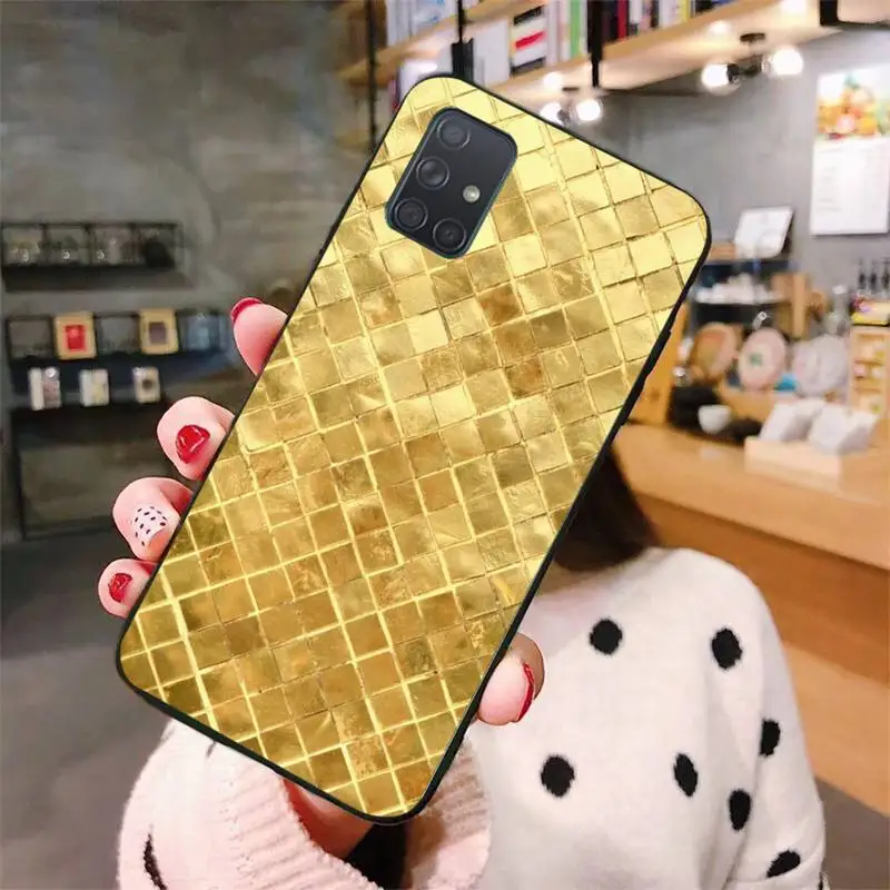 Yellow Gold Phone Case For Samsung Galaxy S6 S7 Edge Plus S8 S9 S20Plus S20ULTRA S10lite 2020 S10 | Мобильные телефоны и