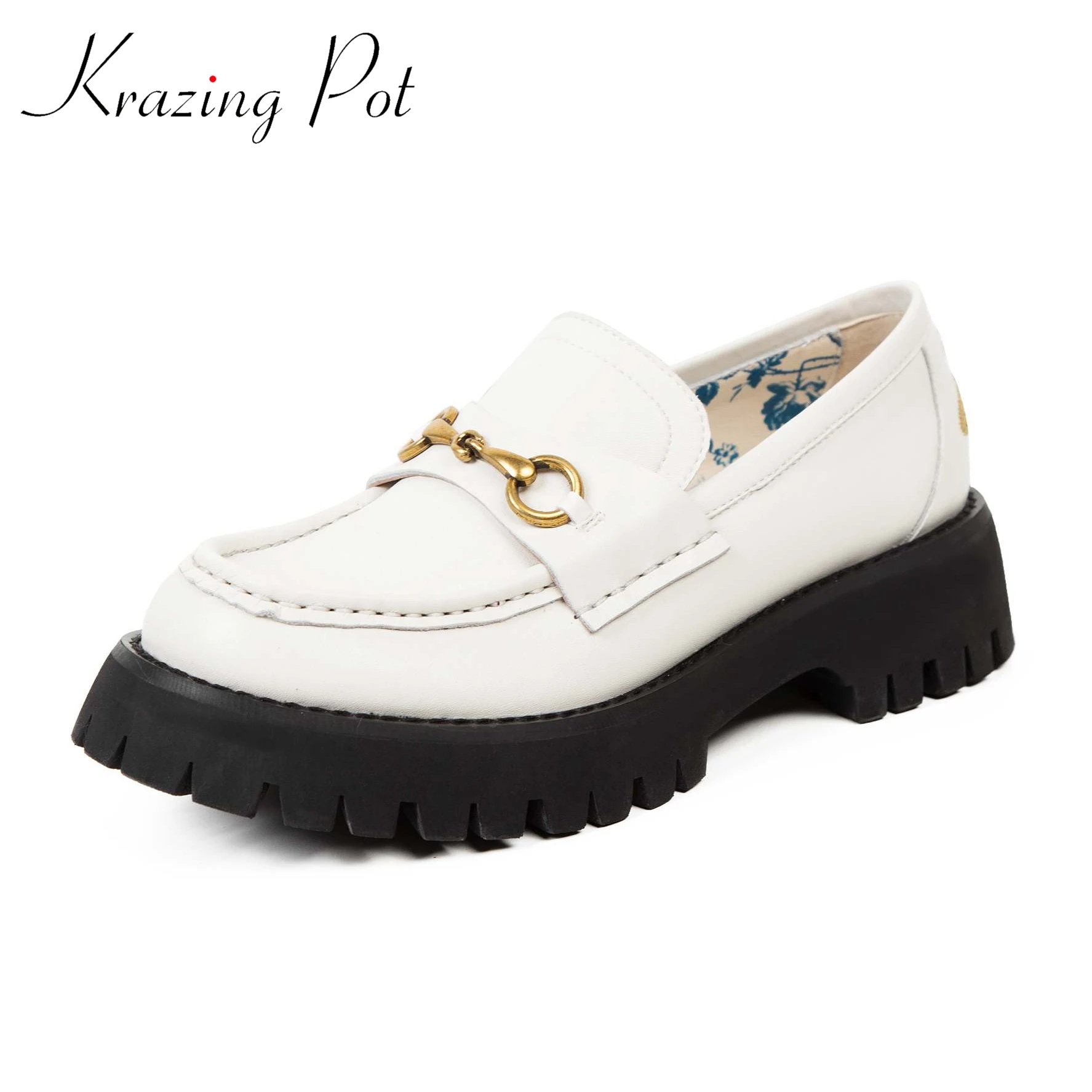 

Big size 43 genuine leather velvet shoes round toe loafers brand platform concise metal casual embroidery European women pumps