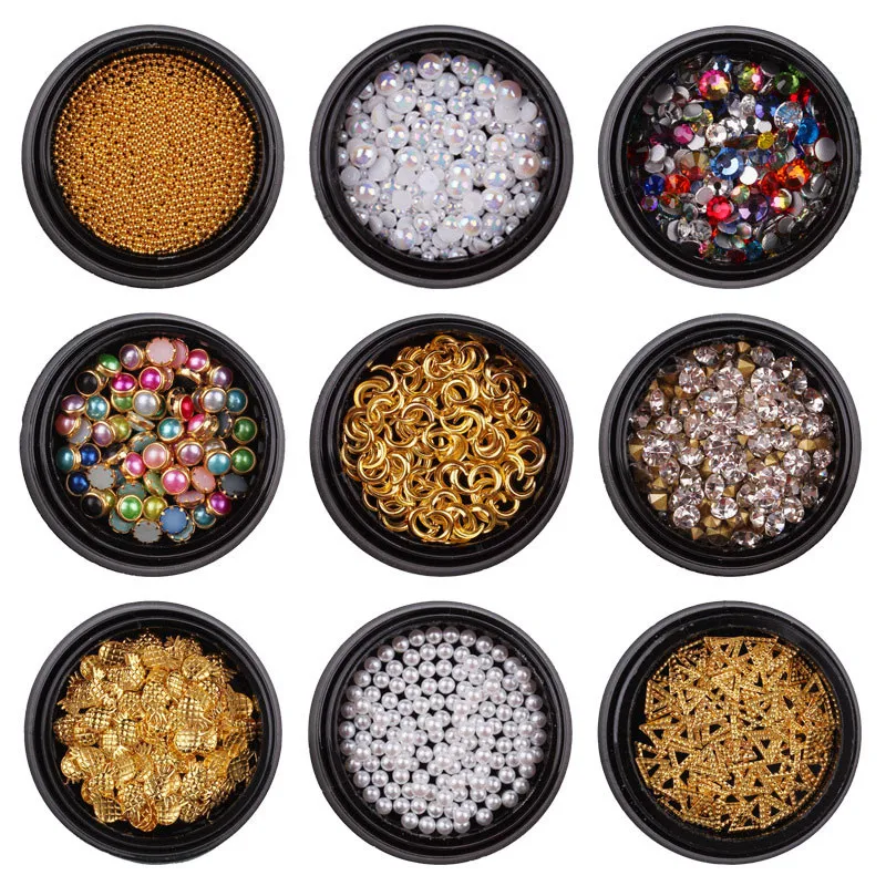 DIY украшения для ногтей гибридные 3D звезда Луна заклепки симфонический жемчуг