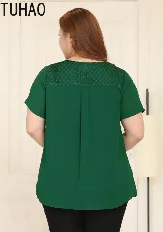 TUHAO более Размеры шифоновая повседневные кофточки рубашки 10XL 8XL 6XL размера плюс