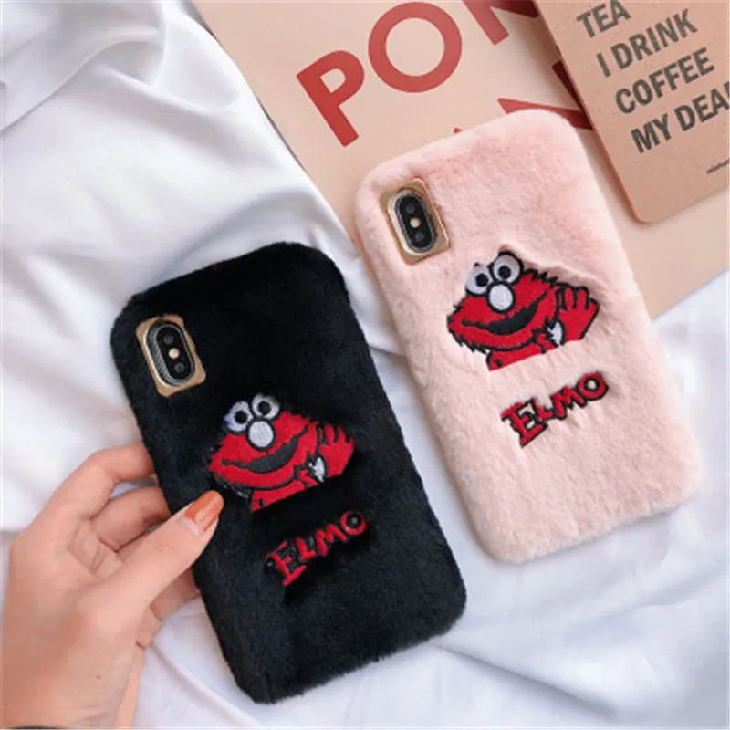 Модный плюшевый чехол для iPhone 7, 6, 6 S, 8 plus, осенняя и зимняя теплая плюшевая задняя крышка для iPhone X, XS чехол для MAX XR