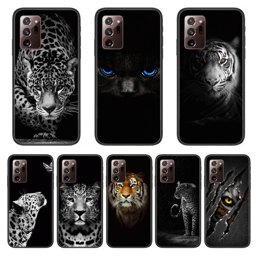 

Animal Leopard Phone Case cover hull For SamSung note20 10 9 8 4 pro plus black prime soft bumper Transparent