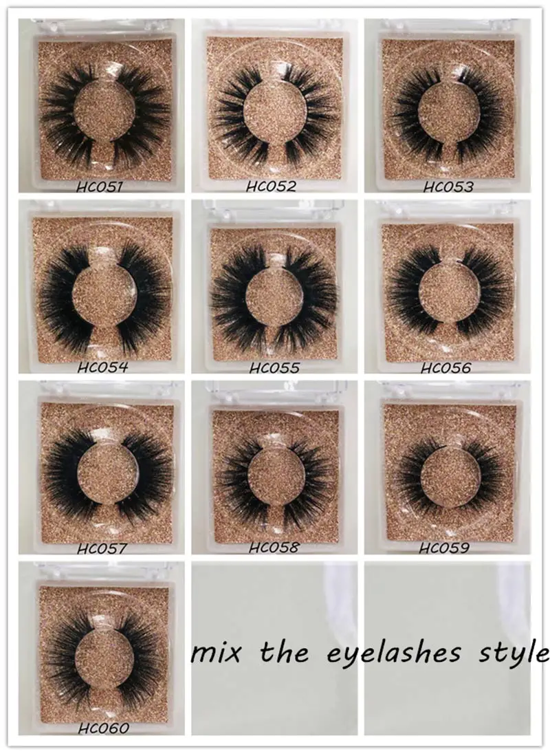 Mix The Lashes Style 6 пара/лот норковые 3D ресницы оптом пушистые короткие ресницы на заказ квадратная упаковка - Цвет: Mix The Lashes Style