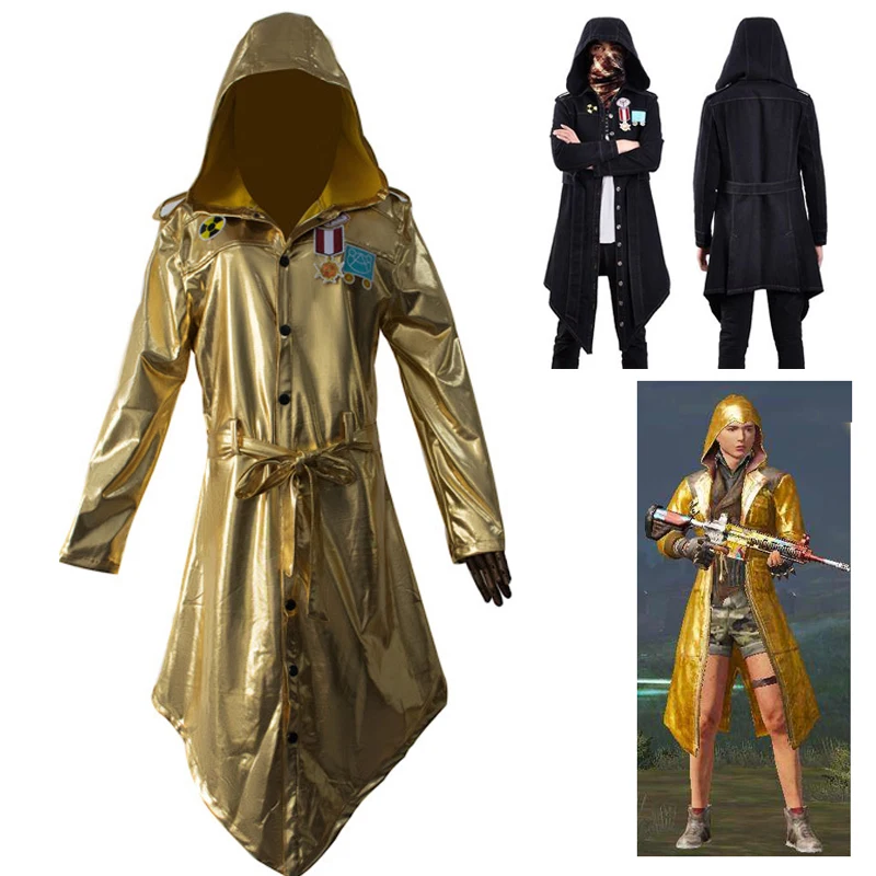 Пальто для игры PUBG ветровка костюм косплея золотой Тренч пальто большой бег