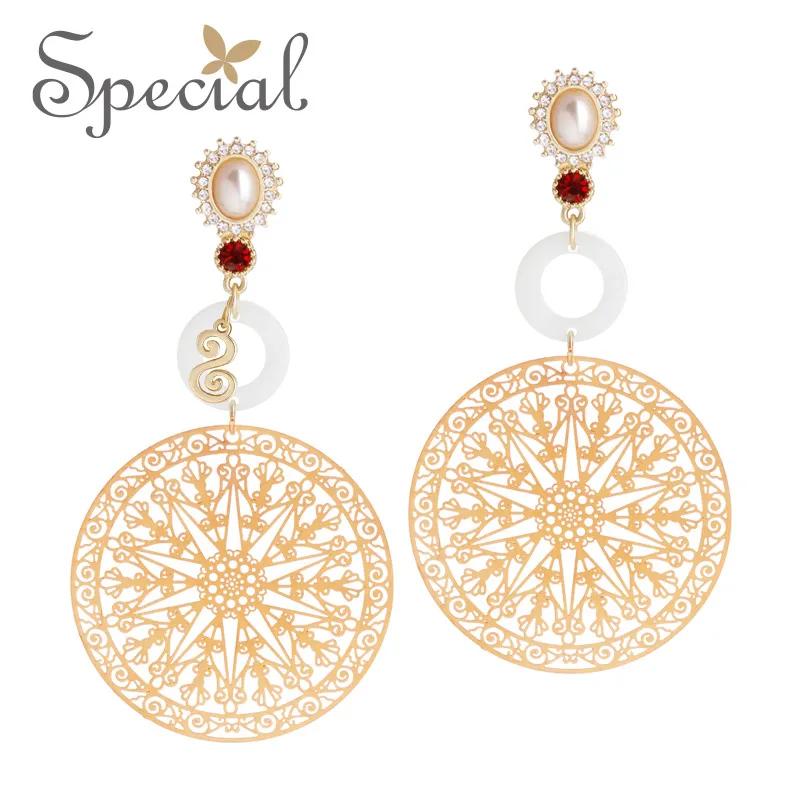 Специальные таинственные большие серьги из серебра 925 пробы с отверстиями для