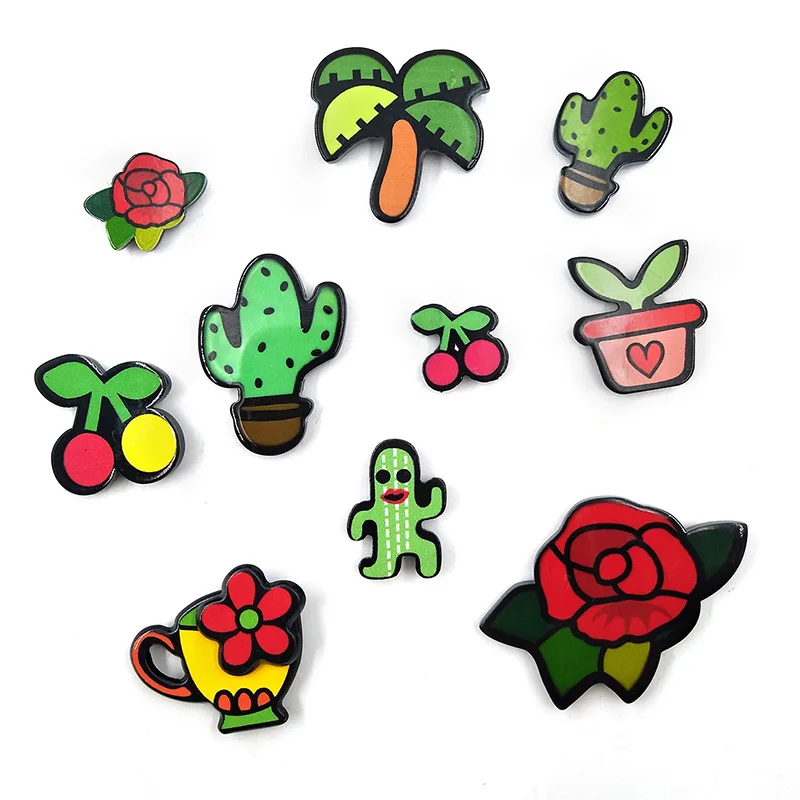 10pcs Flower Plants DIY Bean смолы магниты на холодильник креативный сувенир с мультипликационным героем холодильники магнитный стикер сообщений домашний декор кухонные аксессуары - Цвет: 10pcs Flower Plants