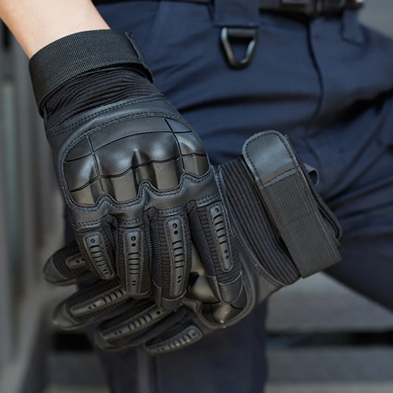 

Leather Motorcycle Gloves Touch Screen Motocross Gloves Tactical Gear Moto Biker Racing Hard Knuckle Full Finger Glove Mens