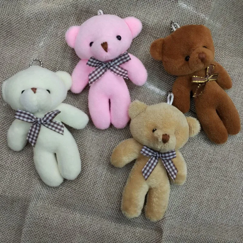

Lovely Teddy bear plush toys small doll bears for wedding cartoon flower bouquet bear toy Promotion Gifts 12cm