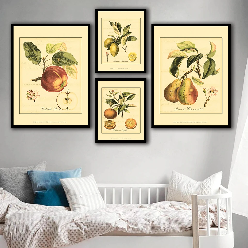Фруктовые растения дерево Тыква Лимон Апельсин груша Искусство гостиная