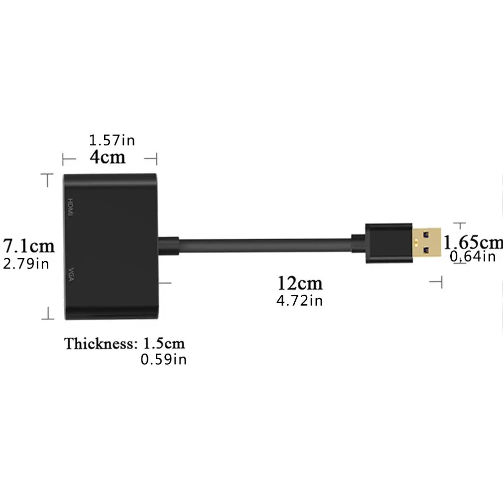 Переходник с USB 3 0/2 0 на HDMI / VGA HDTV внешний конвертер видеокарты практичный