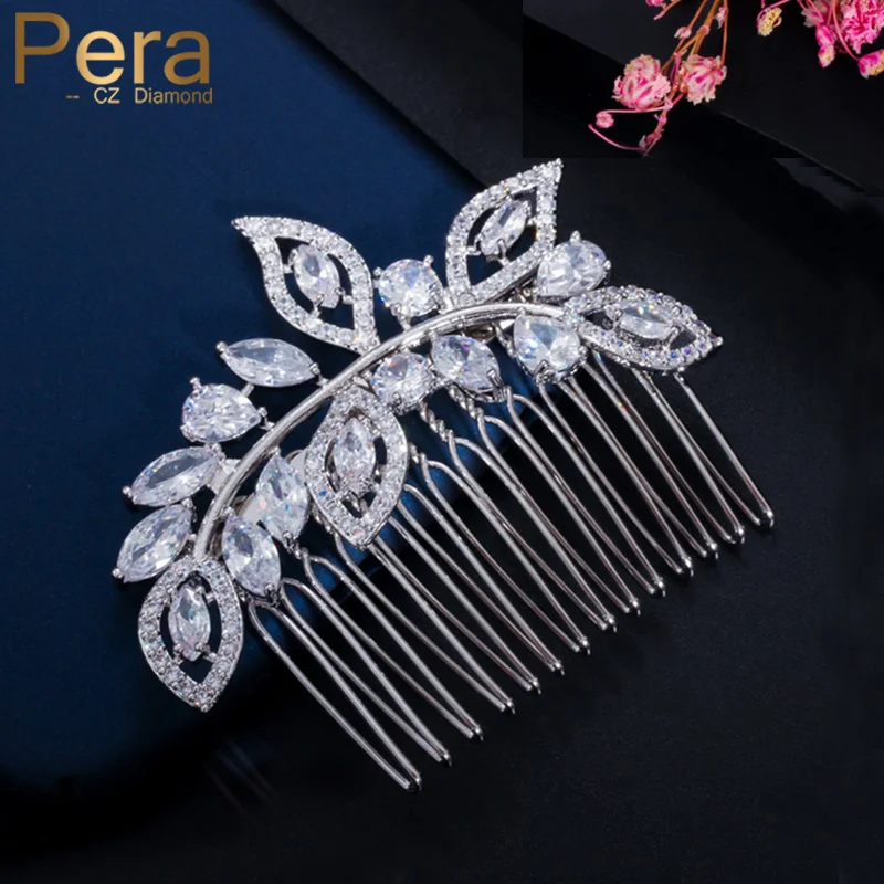 Pera Элегантный женский гребень для волос аксессуары ювелирное изделие лист