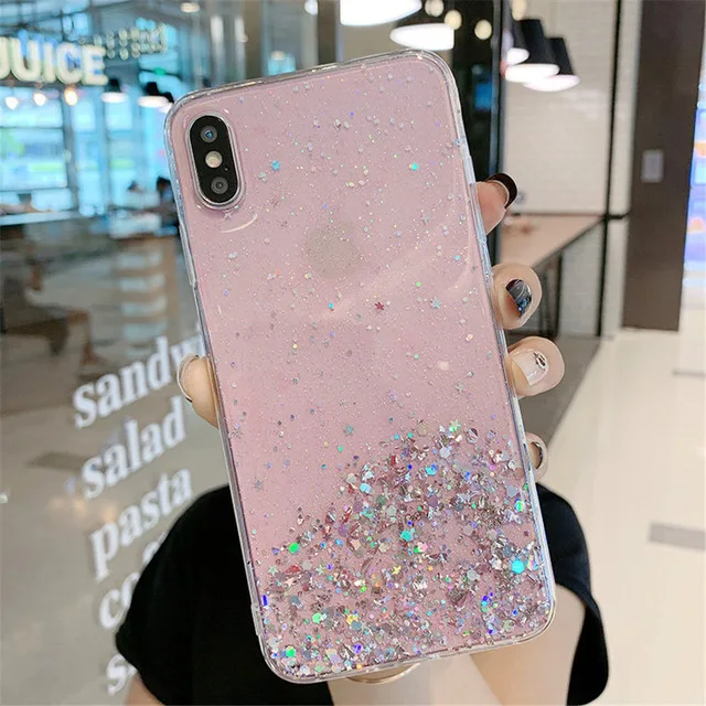 Lovebay чехол для телефона для iPhone 11, 6, 6 S, 7, 8 Plus, X, XR, XS, 11Pro, Max, гальваническое покрытие, звездная волна, прозрачный мягкий ТПУ чехол для iPhone X - Цвет: AC7236P