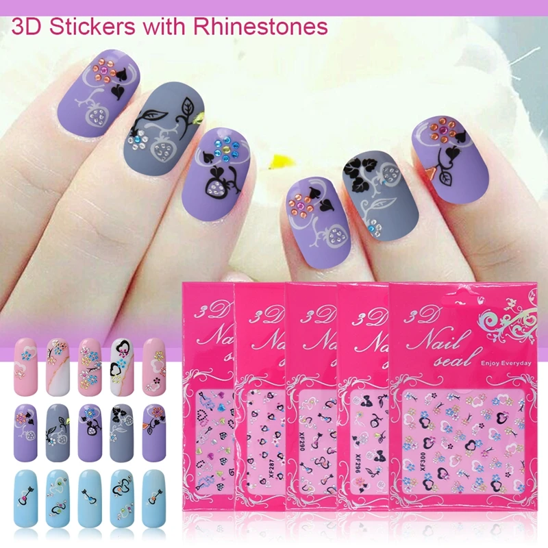 3D Бриллиантовая наклейка для ногтей наклейки с блестящими сверкающими стразами