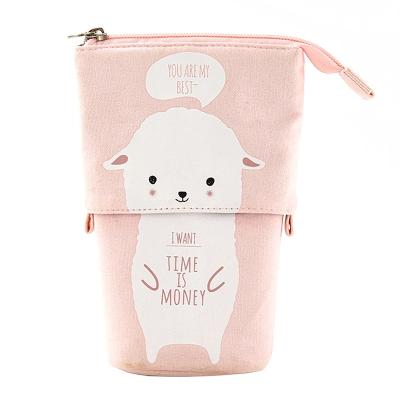 

PPYY-Stand Up Pencil Holder Pencil Case Pen Bag Cute Cartoon Stationery Organizer Cosmetics Pouch for Students