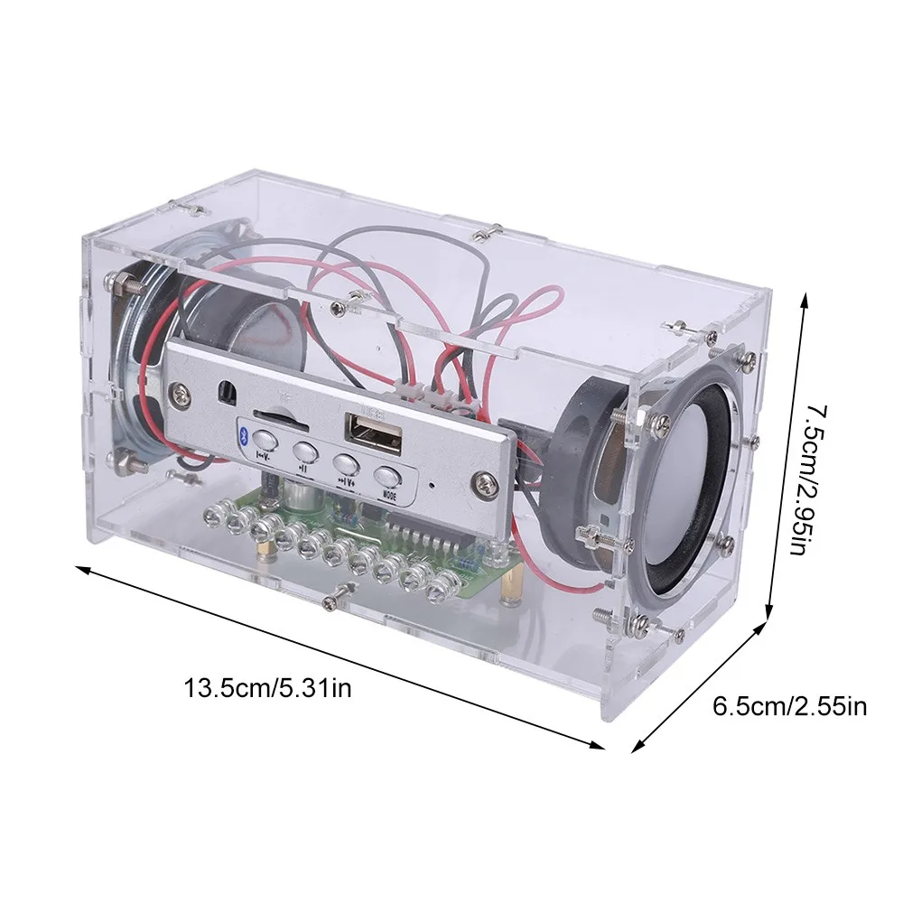 2*3W Bluetooth Speaker DIY Electronic Kit Soldering Practice Music Spectrum LED Flashing Light Voice Control Sound Amplifier