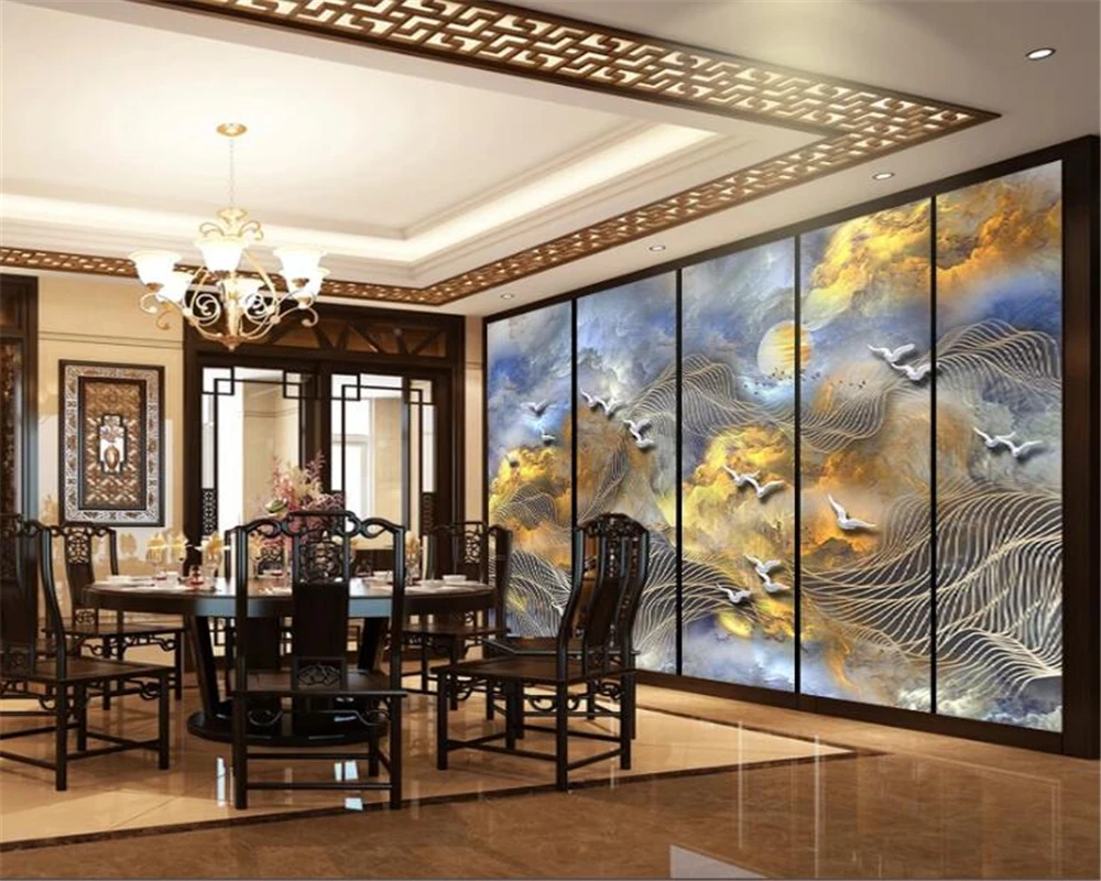 Пользовательские обои 3d росписи Новый Китайский благоприятный облака