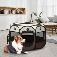portable folding pet tent outdoor dog house cage cat tent playpen puppy kennel easy operation octagonal fence dogs house