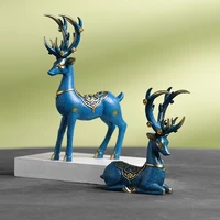 nordic resin mini couple deer statue ornament living room porch wine cabinet desktop figurine crafts home decoration accessories