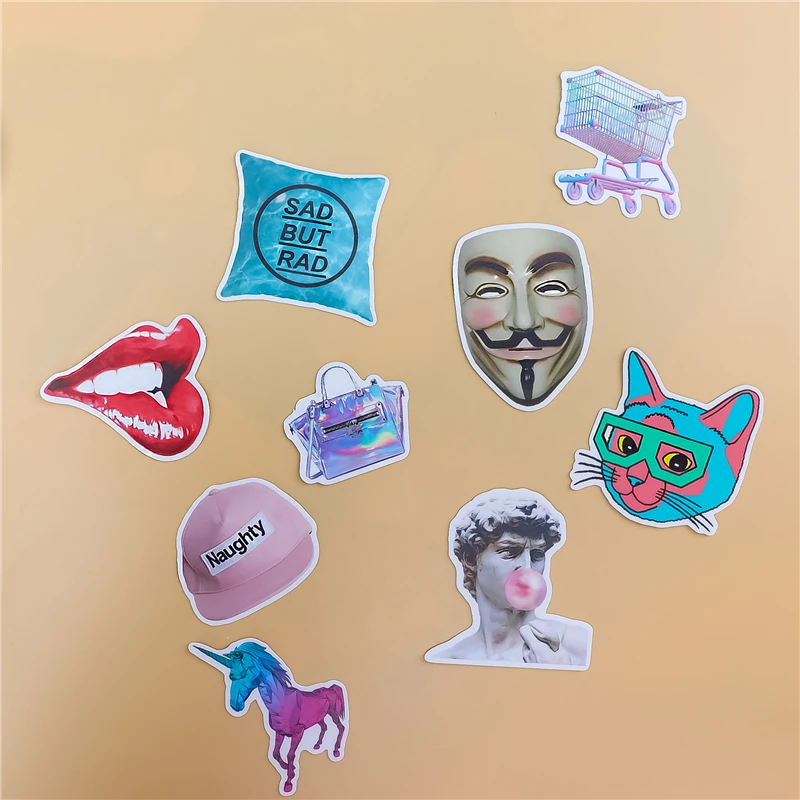 Наклейки 37 шт. наклейки с милыми рисунками аниме граффити панк водонепроницаемая