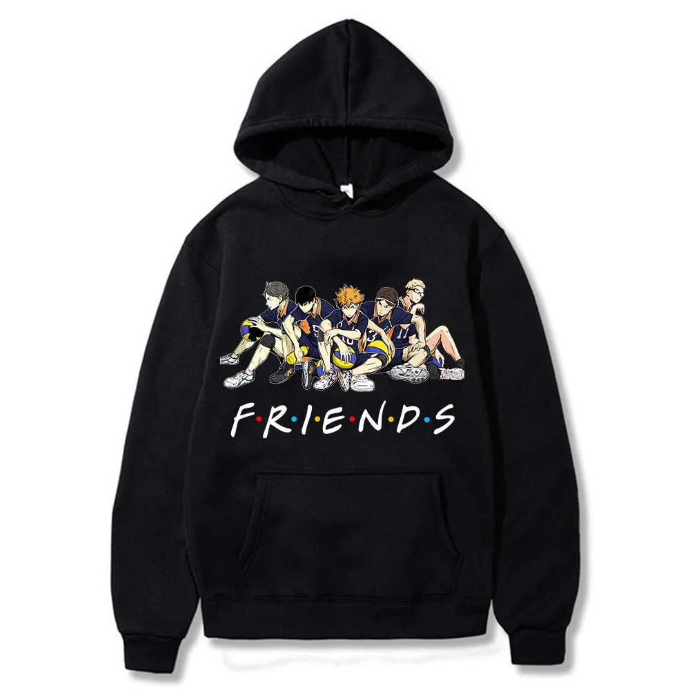 

Anime Haikyuu Friends Hoodies Karasuno Shoyo Hinata Tobio Kageyama Sweatshirts Cozy Tops Pullovers Sudadera felpa moletom