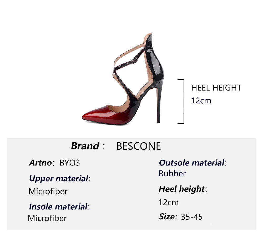 BESCONE/модные женские туфли Пикантные ручной работы на очень высоком каблуке с